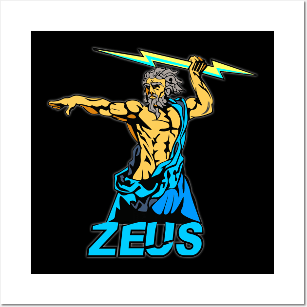 Zeus Greek god Wall Art by Catfactory